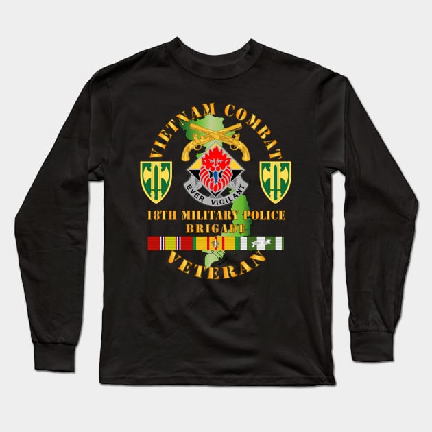 Vietnam Cbt Vet - 18th MP Bde DUI - SSI w VN SVC Long Sleeve T-Shirt by twix123844